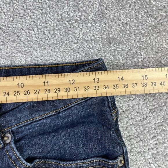 DU/ER Jeans Women’s 26X29 Blue Slim Straight Low Rise Dark Denim Stretch - Picture 9 of 13